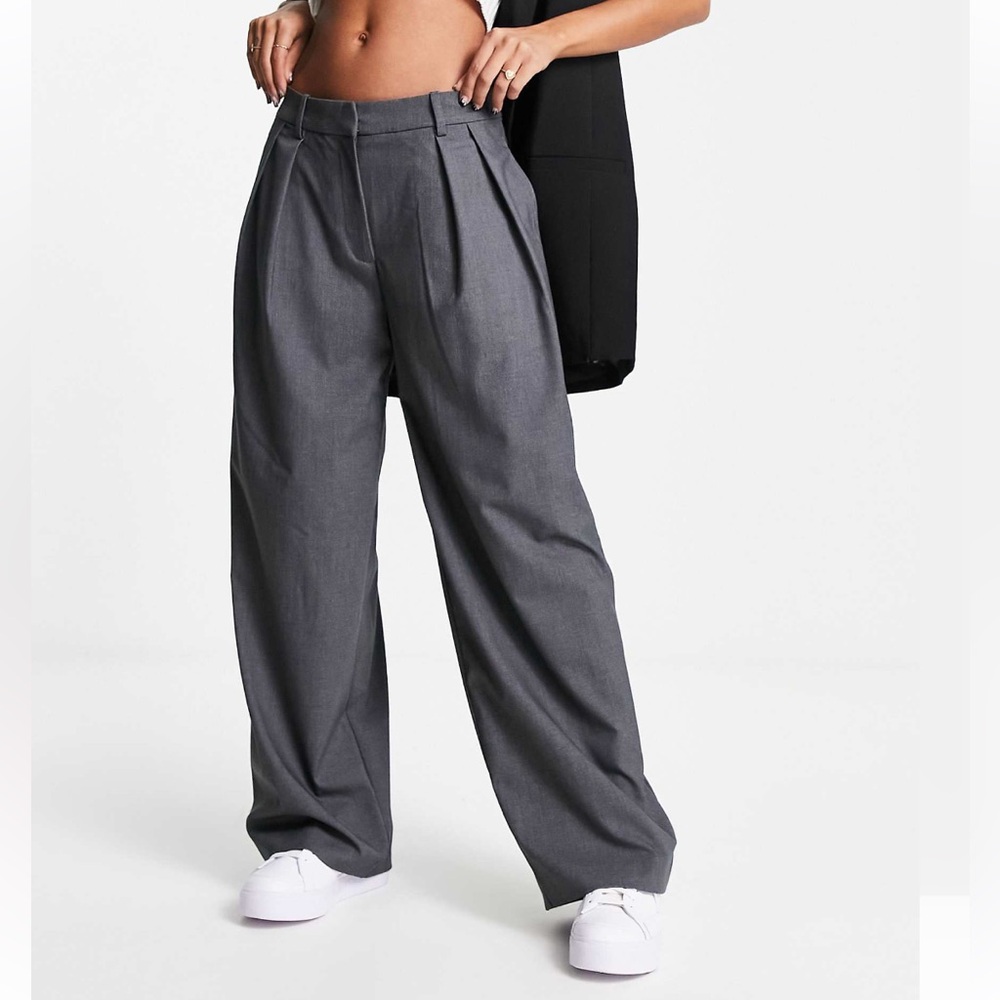 HOLDforEXJ NWT- WEEKDAY- HAZEL- EUR 44- SUIT PANTS in GRAY MELANGE - Picture 4 of 11